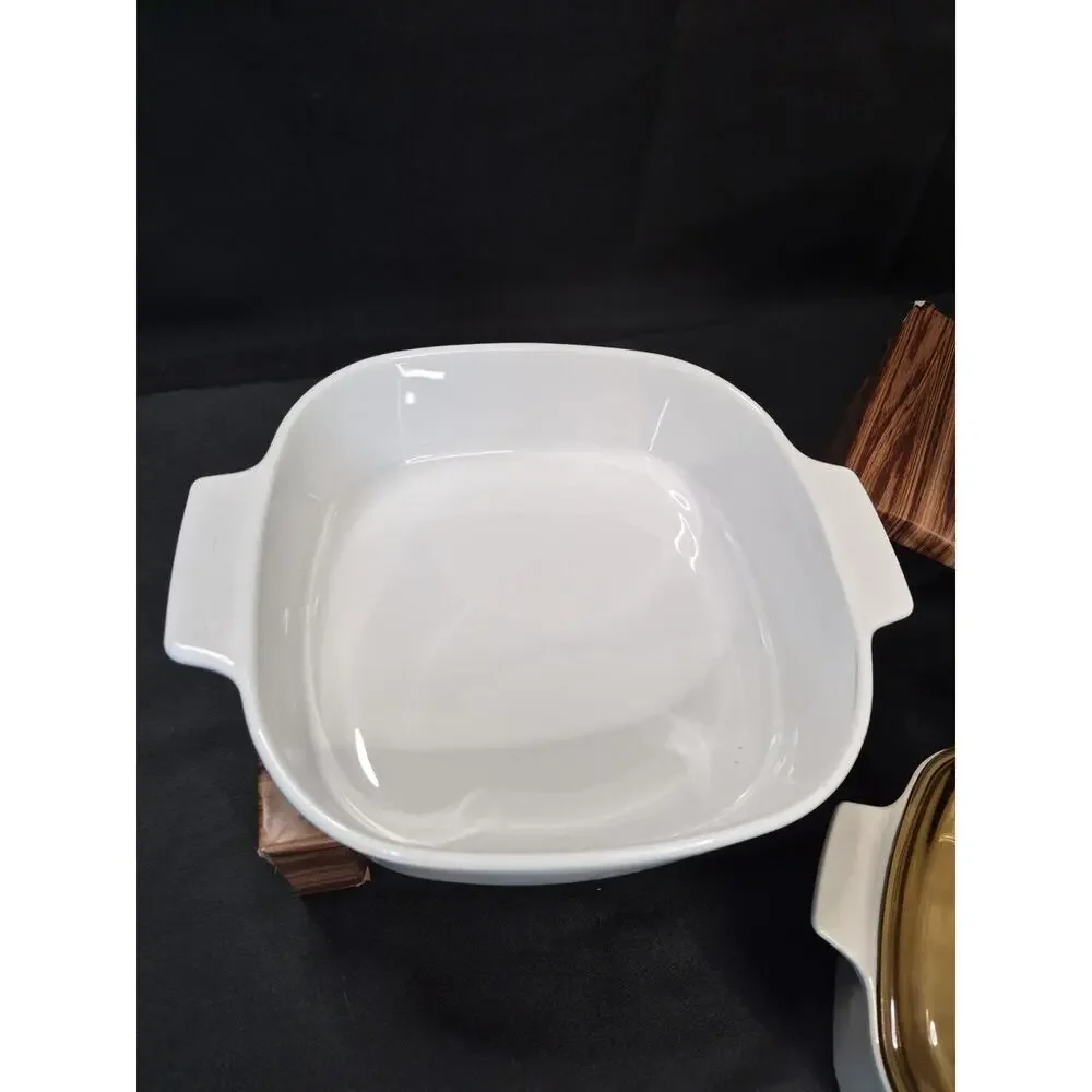 Corningware Set 3 Peice + Lids Pink Blue Symphony Flowers Baking Dishes Nice..